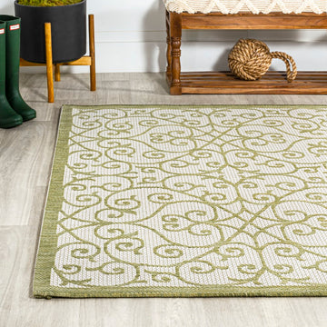 Madrid Vintage Filigree Textured Weave Indoor/outdoor Area Rug